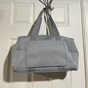Nylon Gray Mini Duffle Bag with Crossbody Strap Included